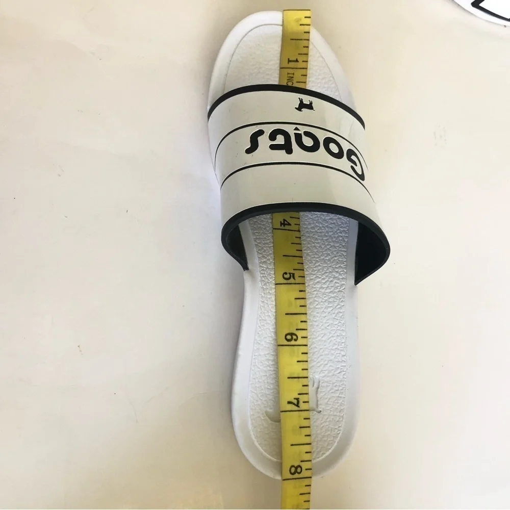 GOATS Toddler Kids The Slide white/Black Logo Slide Sandals Size 12